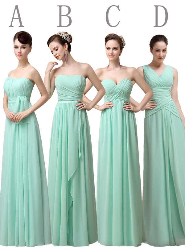 Simple Mismatched Mint Green Bridesmaid Dresses, Bridesmaid Dresses